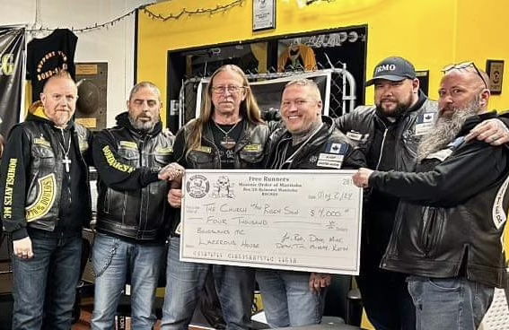 Free Runners Bondslaves Charity Cheque Presentation 2024